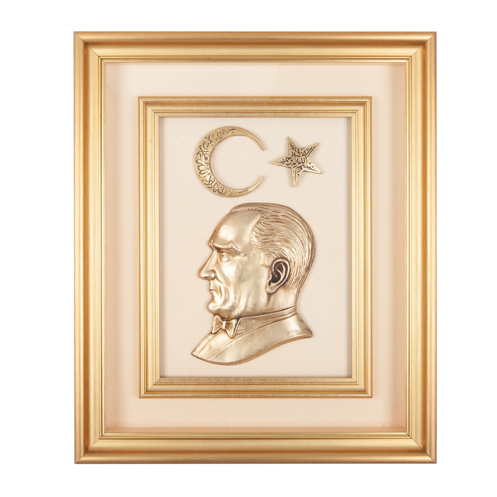 ÖNCÜ KIRMIZI ATATÜRK KABARTMALI TABLO Bej