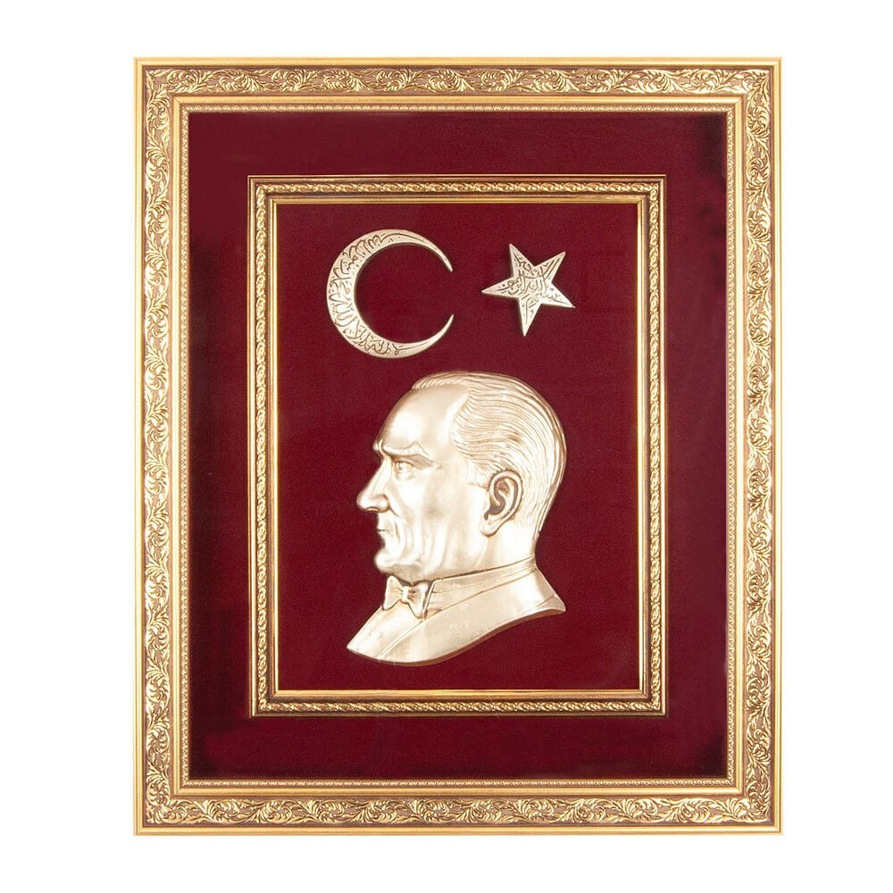ÖNCÜ KIRMIZI ATATÜRK KABARTMALI TABLO Kırmızı