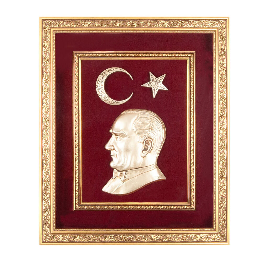 ÖNCÜ KIRMIZI ATATÜRK KABARTMALI TABLO Kırmızı