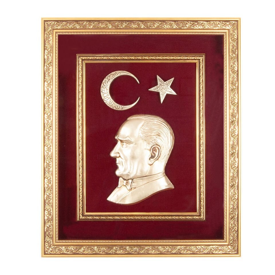 ÖNCÜ KIRMIZI ATATÜRK KABARTMALI TABLO Kırmızı