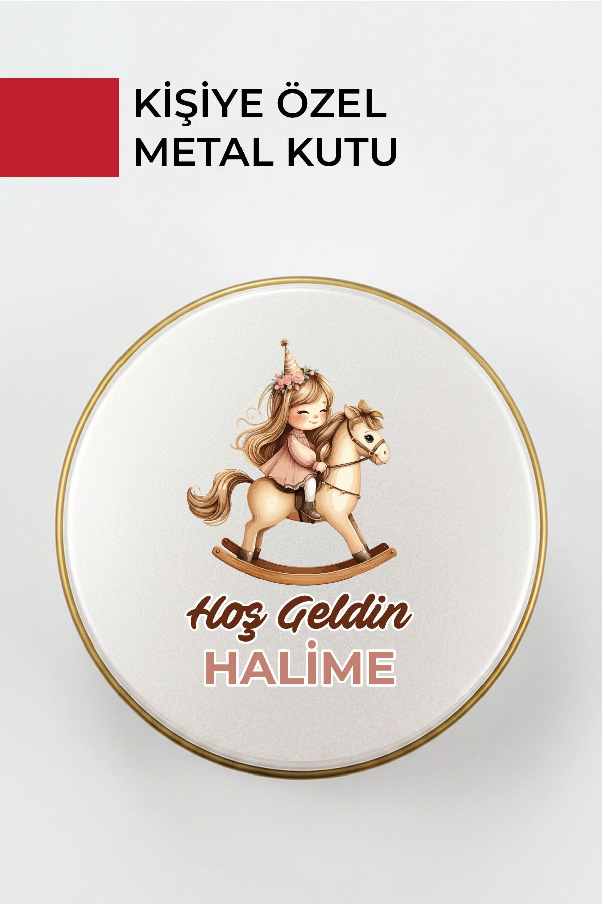 Kişiye Özel Yenidoğan Hoşgeldin Bebek Metal Kutu Seti | Kız - (Model10)