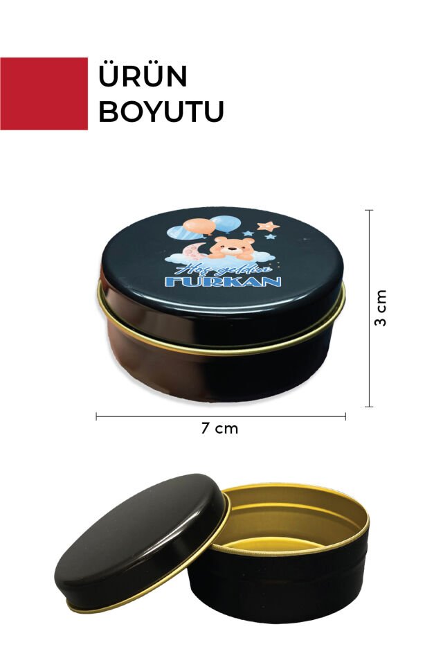 Kişiye Özel Yenidoğan Hoşgeldin Bebek Metal Kutu Seti | Erkek - (Model1)