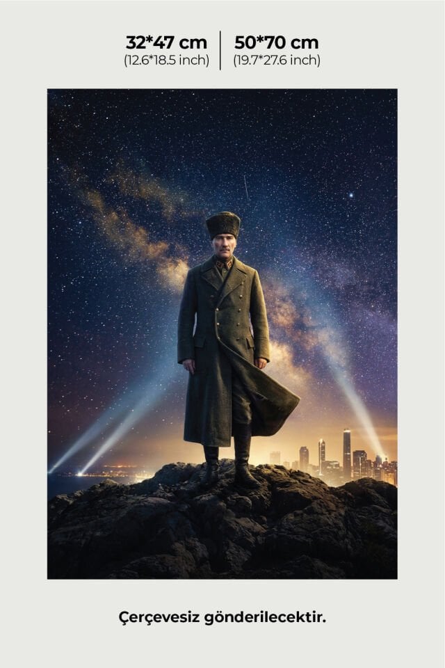 Mustafa Kemal Atatürk Poster Serisi - Model 1 32x47 cm - 150 gr