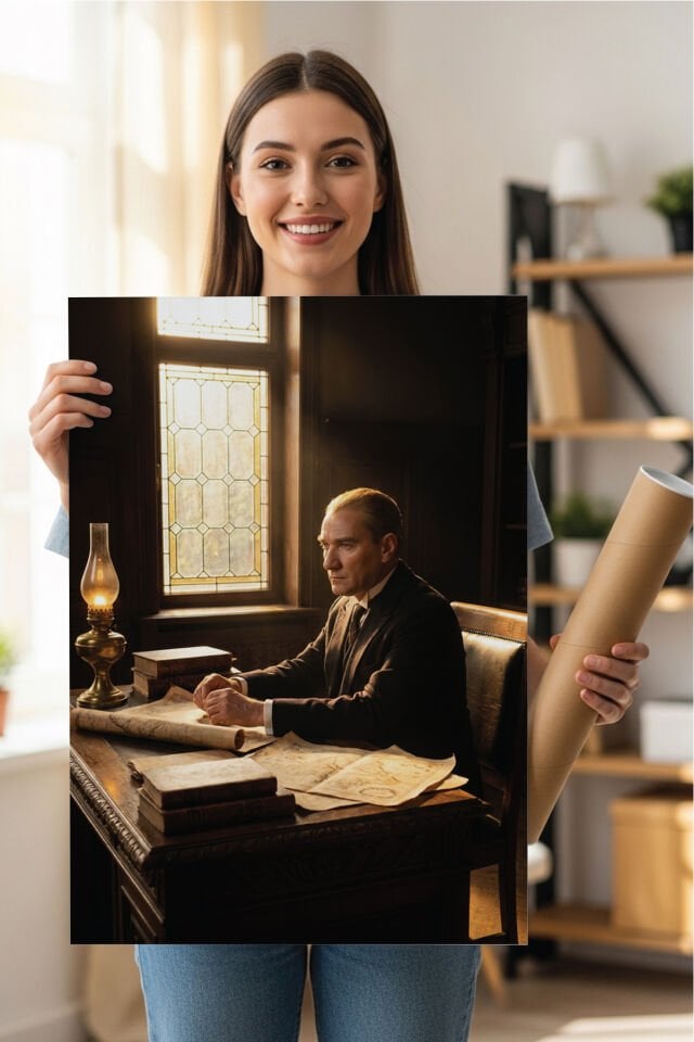 Mustafa Kemal Atatürk Poster Serisi - Model 4 50x70 cm - 250 gr
