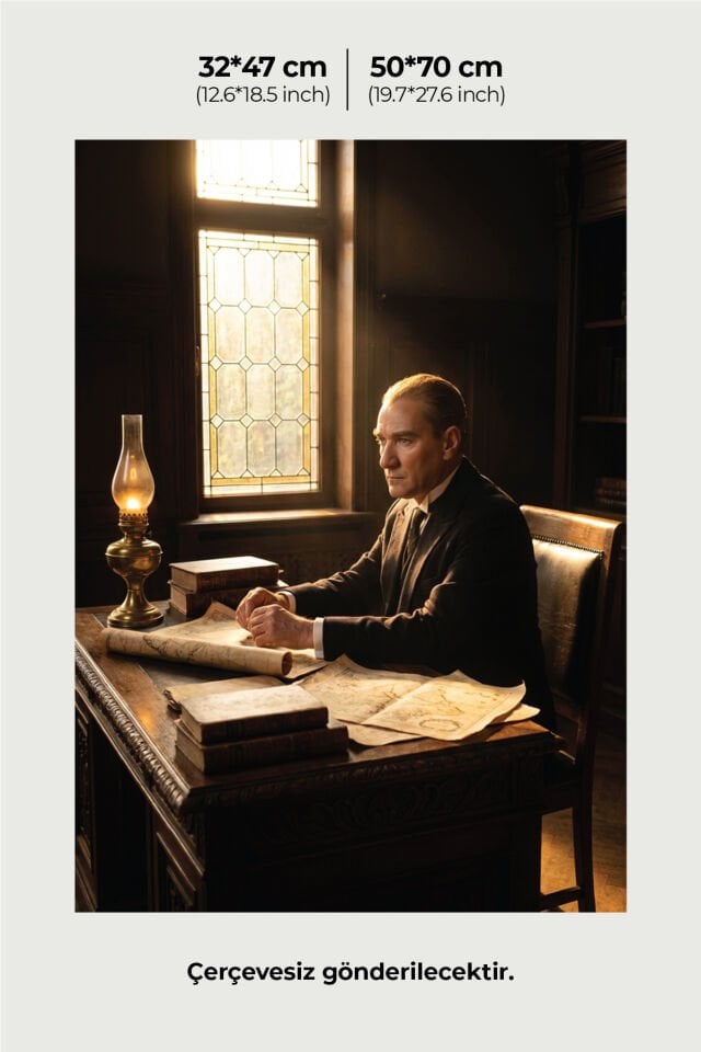 Mustafa Kemal Atatürk Poster Serisi - Model 4 32x47 cm - 150 gr