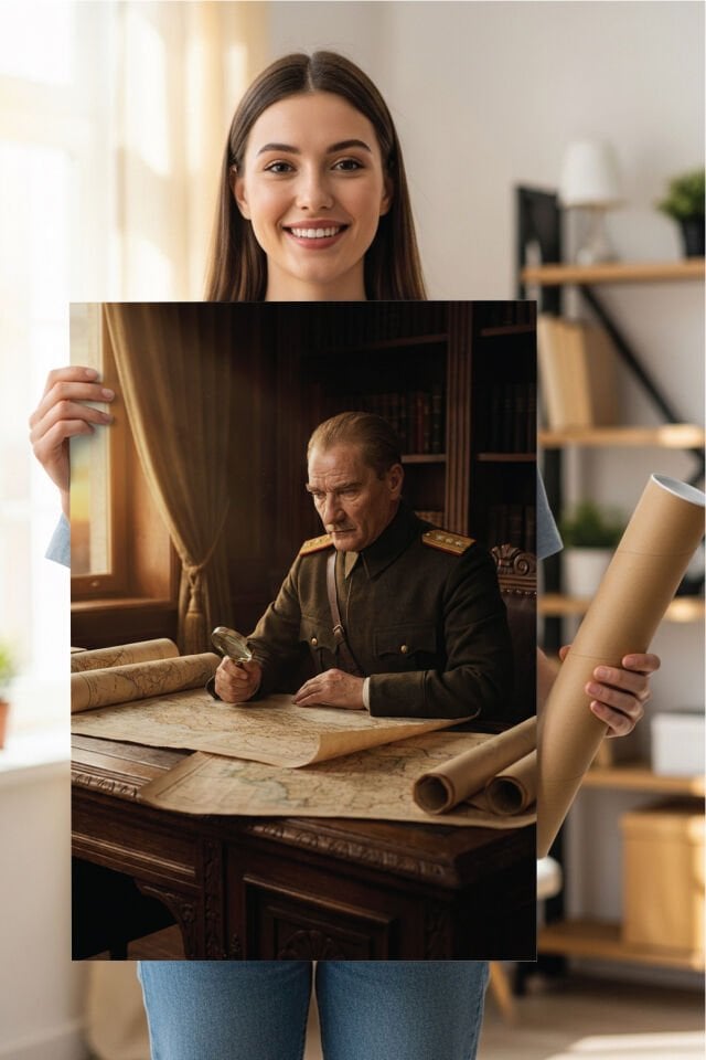 Mustafa Kemal Atatürk Poster Serisi - Model 5 32x47 cm - 250 gr