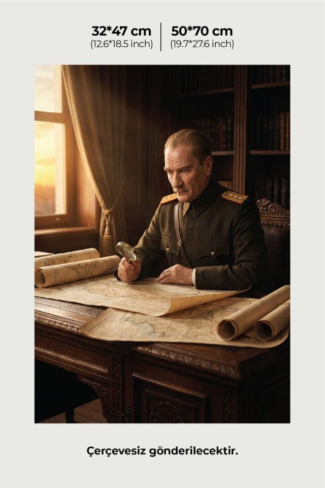 Mustafa Kemal Atatürk Poster Serisi - Model 5 32x47 cm - 150 gr