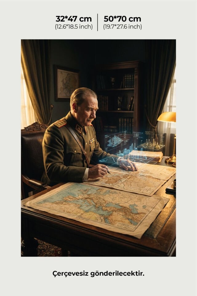 Mustafa Kemal Atatürk Poster Serisi - Model 6 32x47 cm - 150 gr