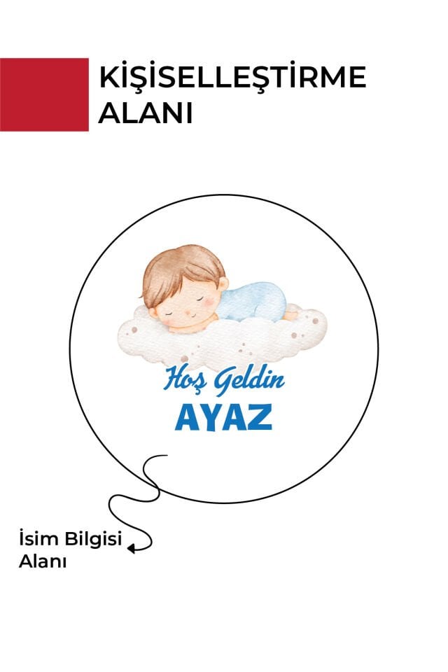 Kişiye Özel Yenidoğan Hoşgeldin Bebek Metal Kutu Seti | Erkek - (Model6) 100 Adet
