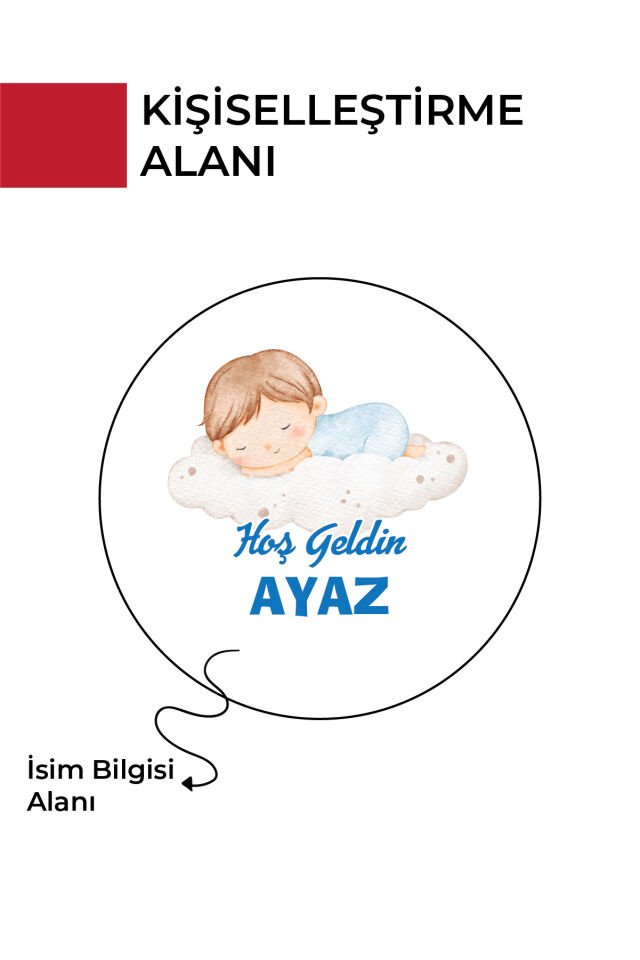 Kişiye Özel Yenidoğan Hoşgeldin Bebek Metal Kutu Seti | Erkek - (Model6) 100 Adet