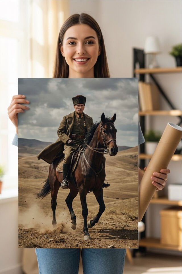 Mustafa Kemal Atatürk Poster Serisi - Model 9 32x47 cm - 250 gr