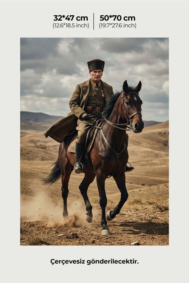 Mustafa Kemal Atatürk Poster Serisi - Model 9 32x47 cm - 150 gr