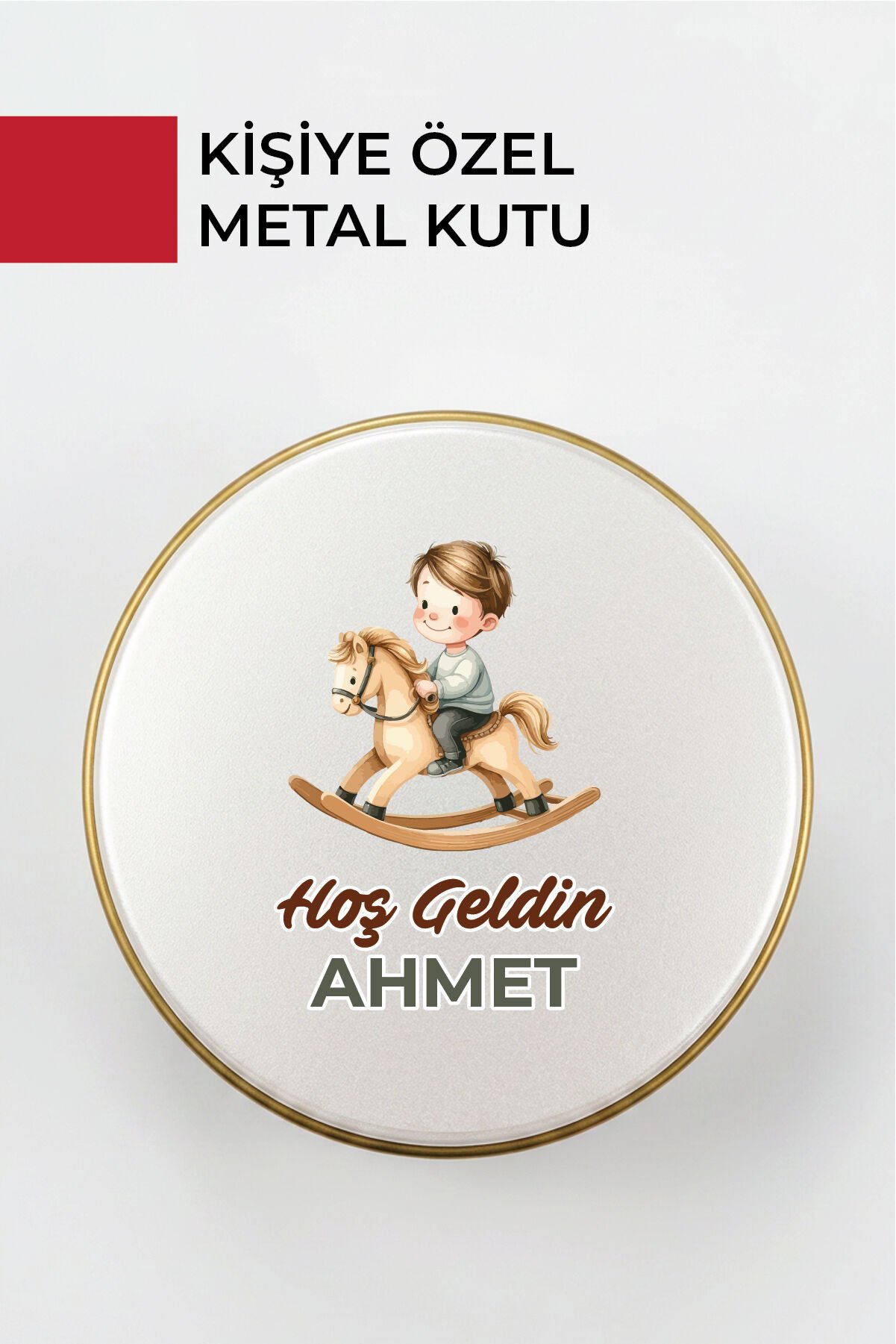 Kişiye Özel Yenidoğan Hoşgeldin Bebek Metal Kutu Seti | Erkek - (Model10) 20 Adet