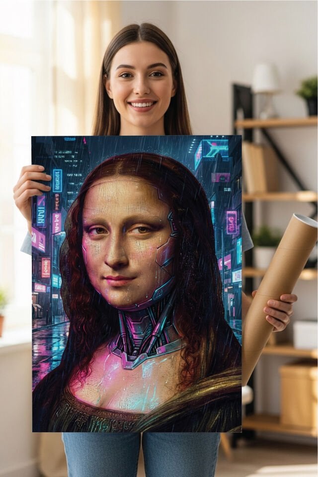 Mona Lisa Pop Art Poster - Modern Sanat Serisi Version 1 50x70 cm - 250 gr