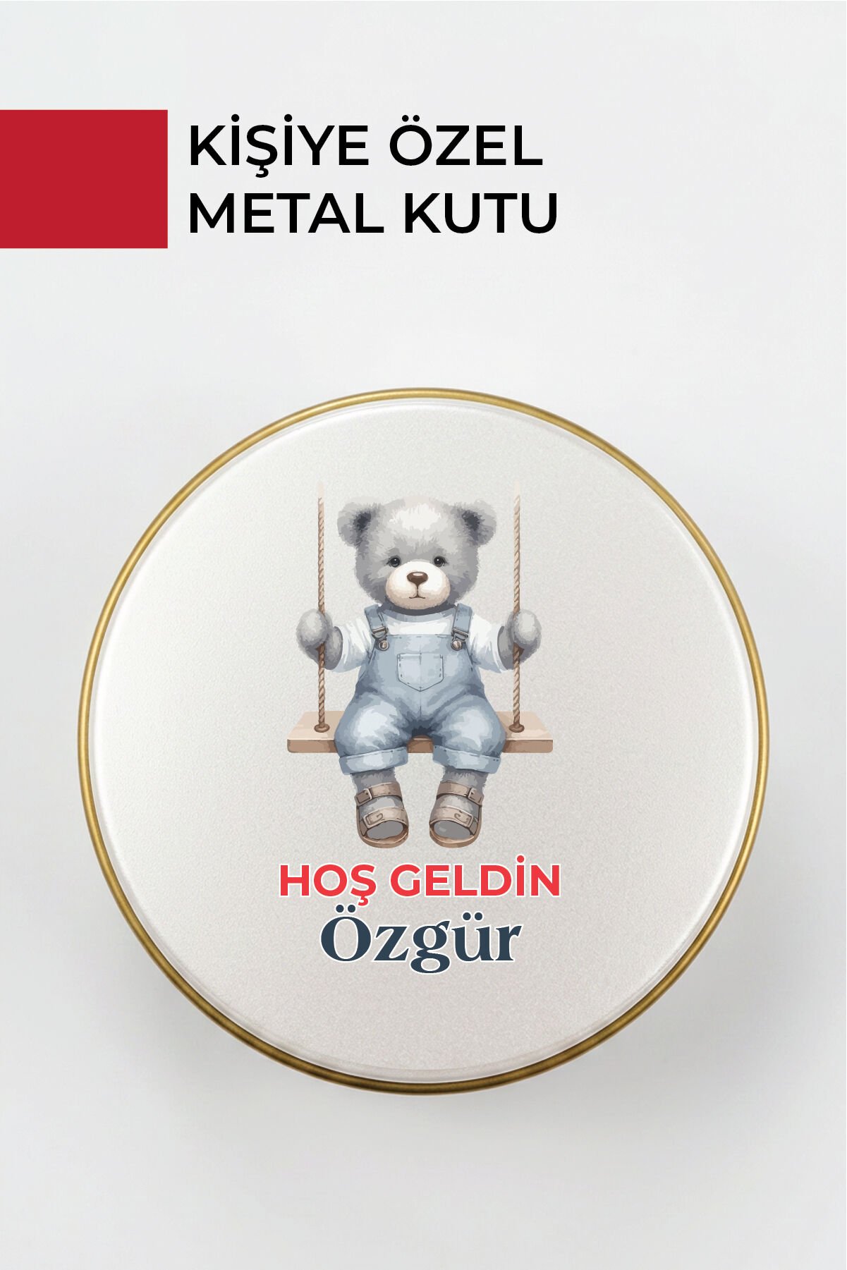 Kişiye Özel Yenidoğan Hoşgeldin Bebek Metal Kutu Seti | Erkek - (Model11) 20 Adet
