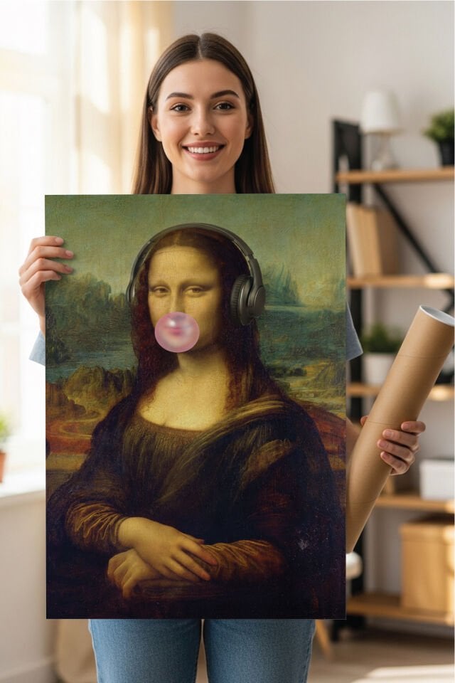 Mona Lisa Pop Art Poster - Modern Sanat Serisi Version 3 32x47 cm - 250 gr