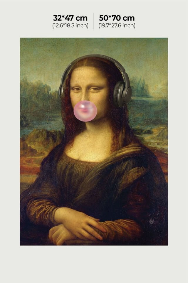Mona Lisa Pop Art Poster - Modern Sanat Serisi Version 3 32x47 cm - 150 gr