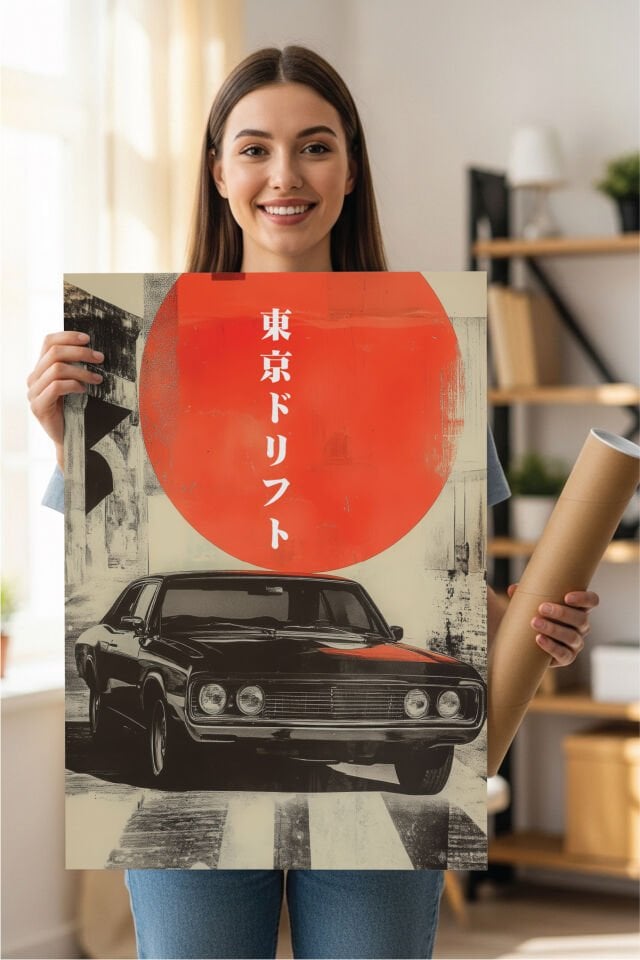 Nostaljik Klasik Otomobil Poster Modelleri - Klasik Seri 1 70x100 cm - Model 4 - 250 gr