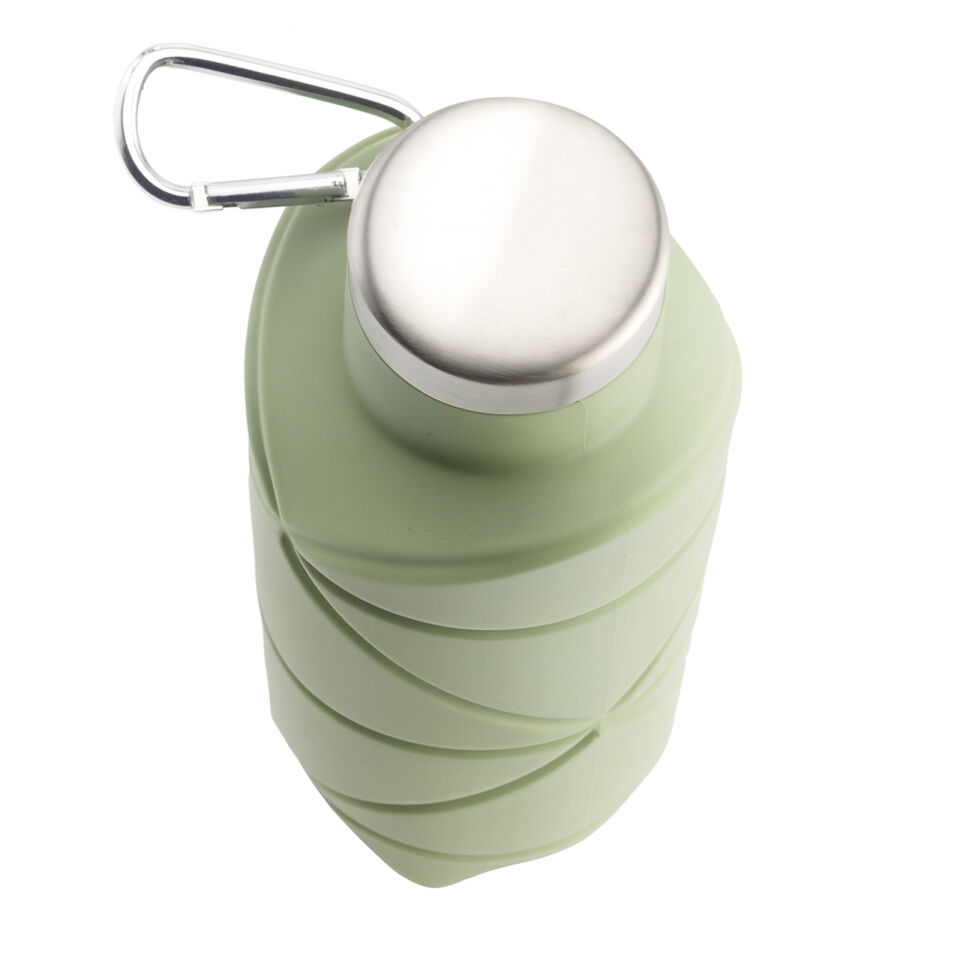 AYDENİZ SİYAH KATLANABİLİR SİLİKON MATARA Yeşil - 700 ML