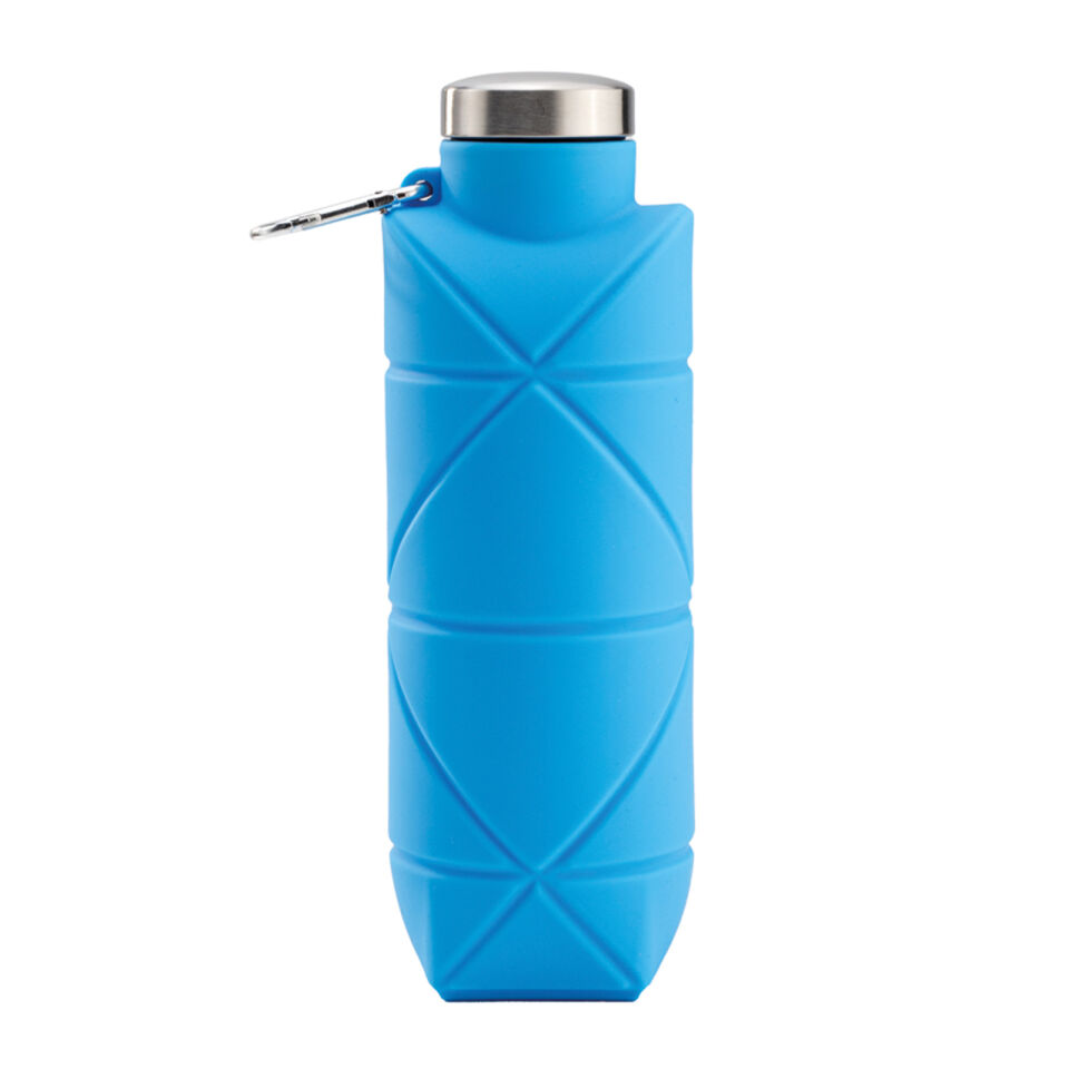 AYDENİZ SİYAH KATLANABİLİR SİLİKON MATARA Mavi - 700 ML