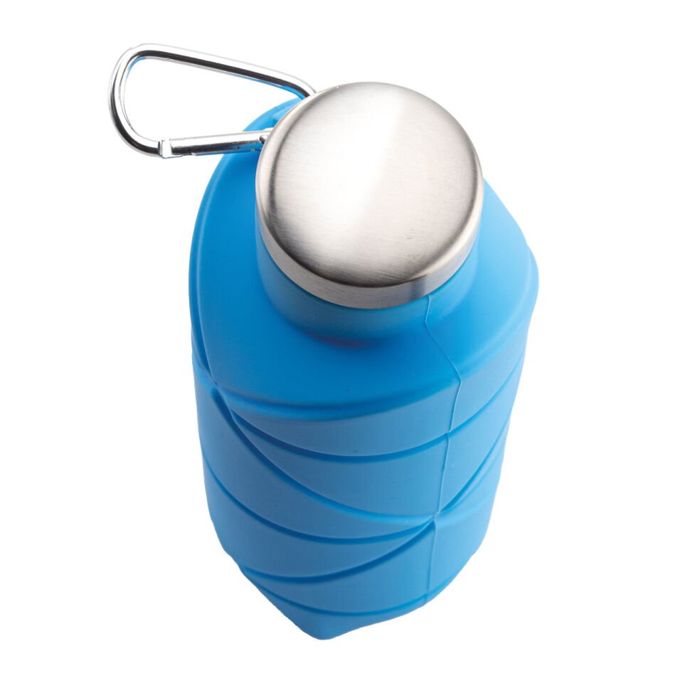 AYDENİZ SİYAH KATLANABİLİR SİLİKON MATARA Mavi - 700 ML
