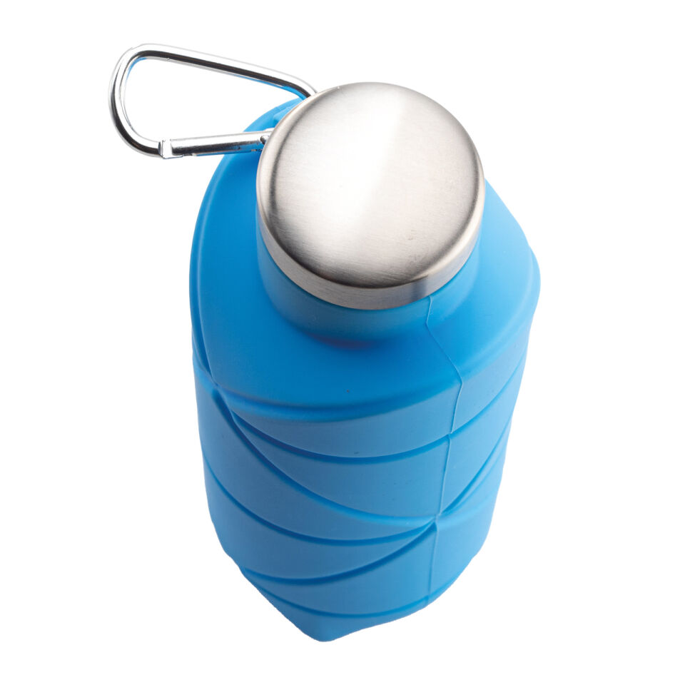 AYDENİZ SİYAH KATLANABİLİR SİLİKON MATARA Mavi - 700 ML