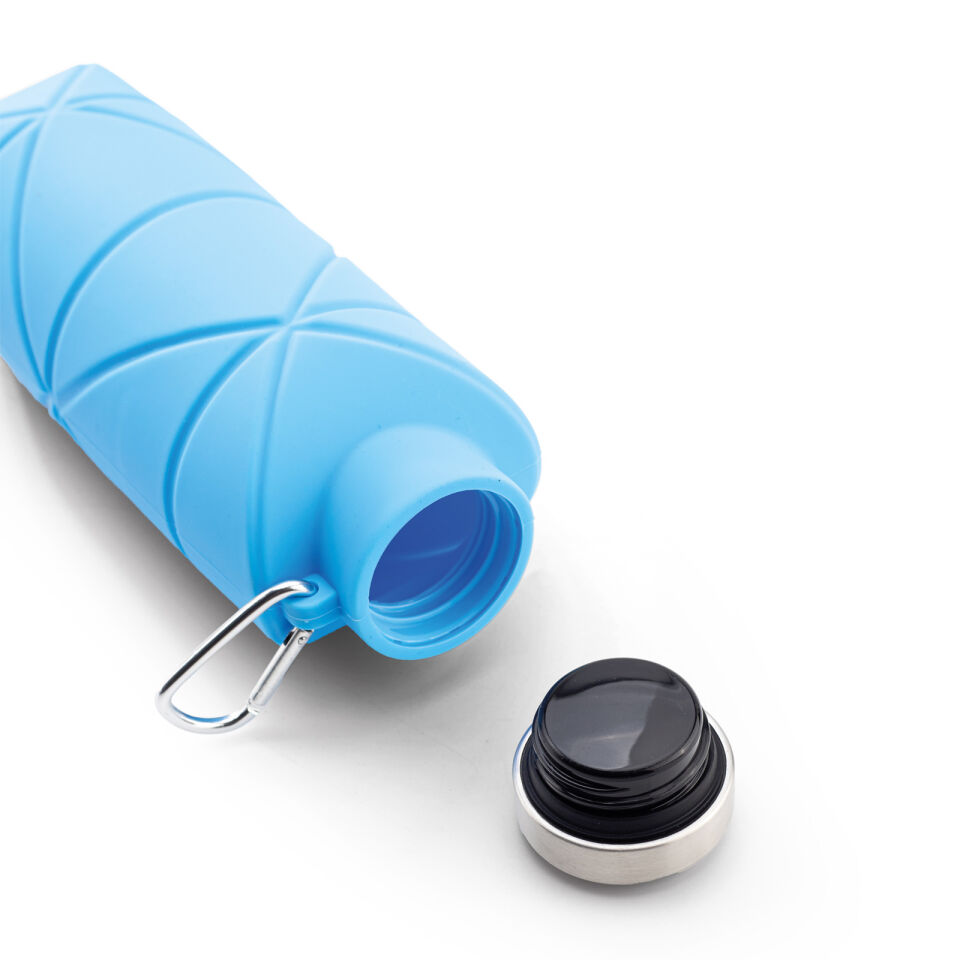 AYDENİZ SİYAH KATLANABİLİR SİLİKON MATARA Mavi - 700 ML