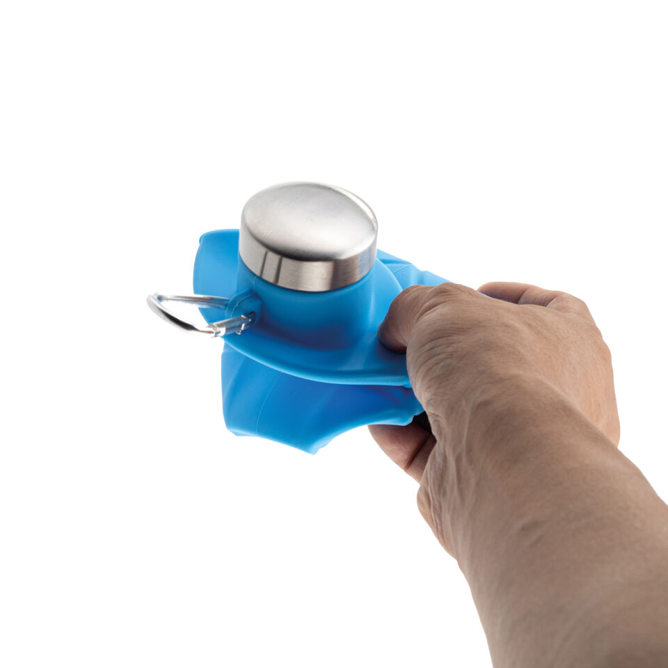 AYDENİZ SİYAH KATLANABİLİR SİLİKON MATARA Mavi - 700 ML