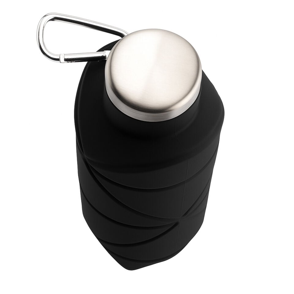 AYDENİZ SİYAH KATLANABİLİR SİLİKON MATARA Siyah - 700 ML