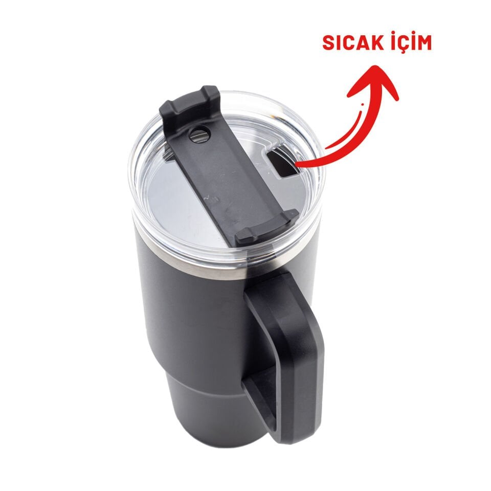 ADRASAN SİYAH TERMOS Siyah - 1200 ML