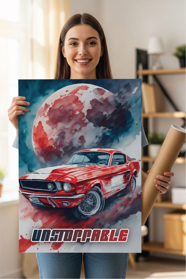 Nostaljik Klasik Otomobil Poster Modelleri - Klasik Seri 1 50x70 cm - Model 2 - 250 gr