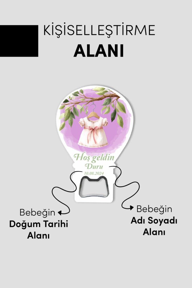 Kişiye Özel Açacaklı Balon Magnet – Sevimli Dostlar Serisi Kız (Model-5) 10 Adet