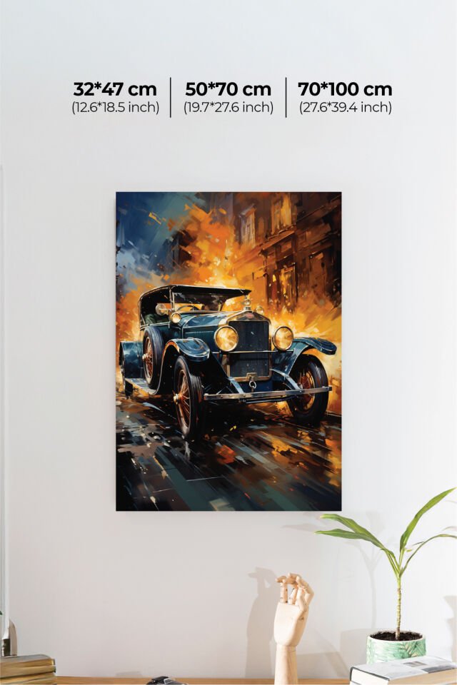 Nostaljik Klasik Otomobil Poster Modelleri - Klasik Seri 2 32x47 cm - Model 1 - 200 gr