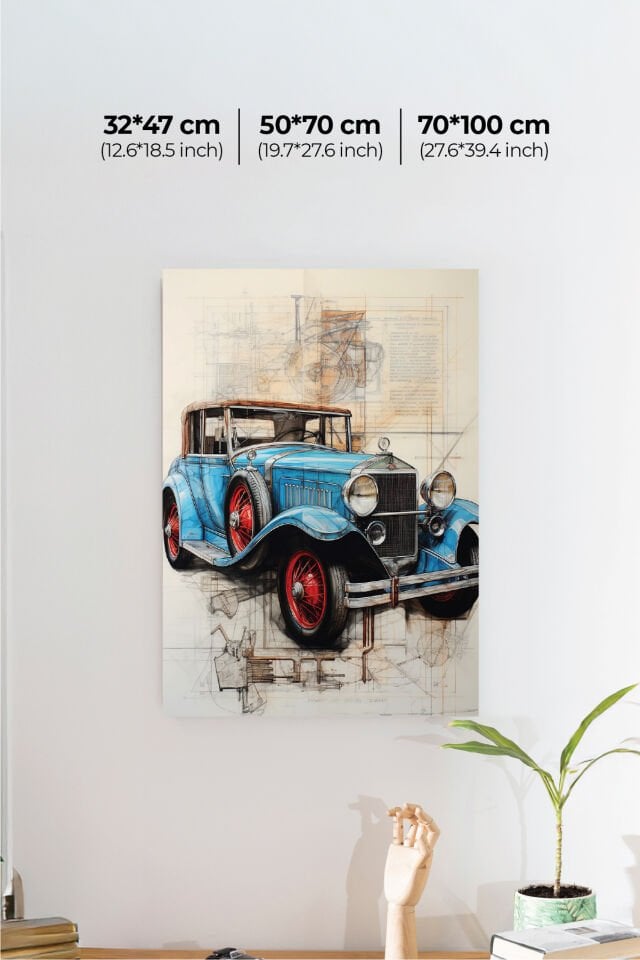 Nostaljik Klasik Otomobil Poster Modelleri - Klasik Seri 2 70x100 cm - Model 2 - 200 gr