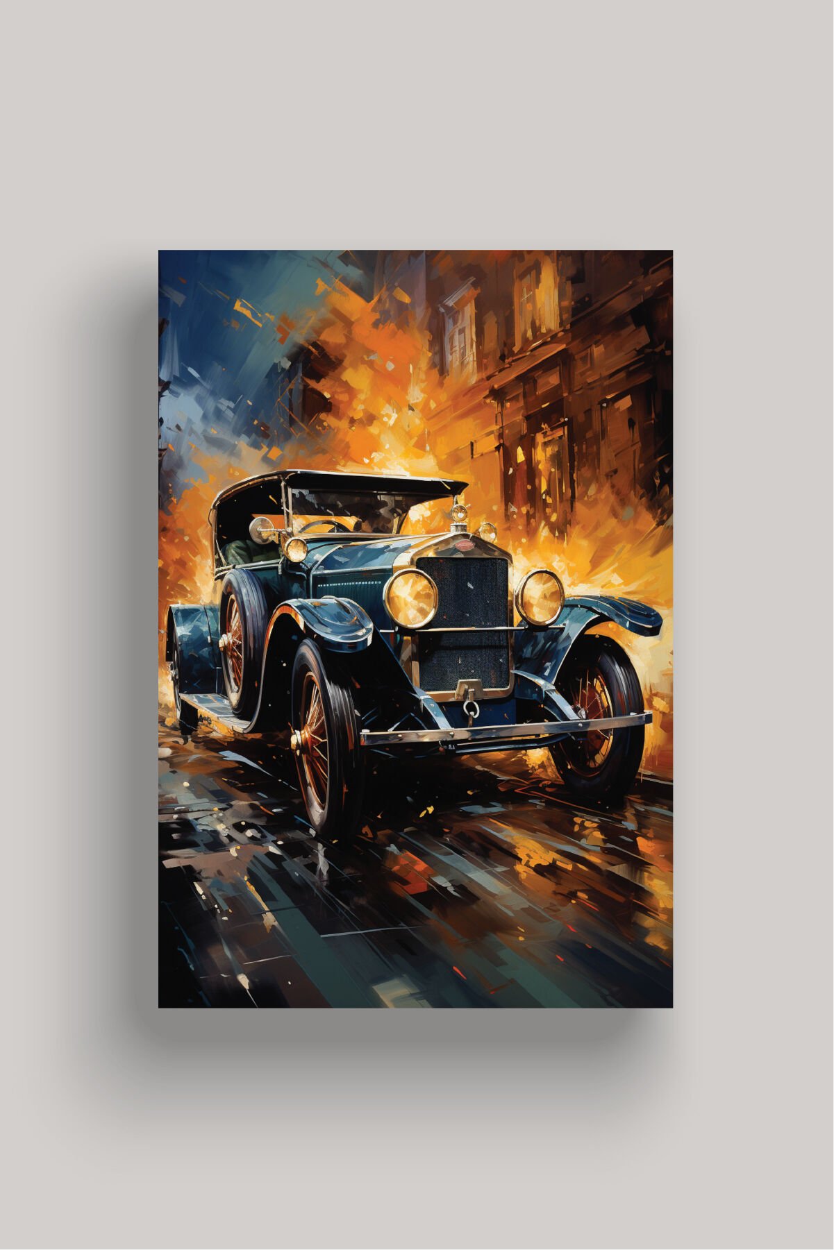 Nostaljik Klasik Otomobil Poster Modelleri - Klasik Seri 2 32x47 cm - Model 1 - 250 gr