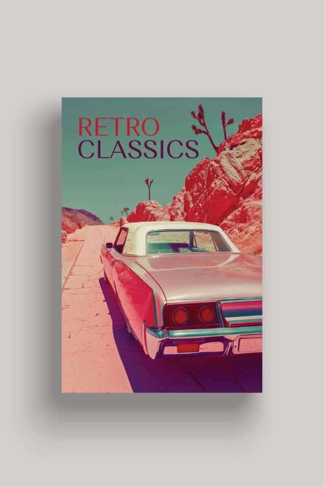 Nostaljik Klasik Otomobil Poster Modelleri - Klasik Seri 3 70x100 cm - Model 4 - 250 gr