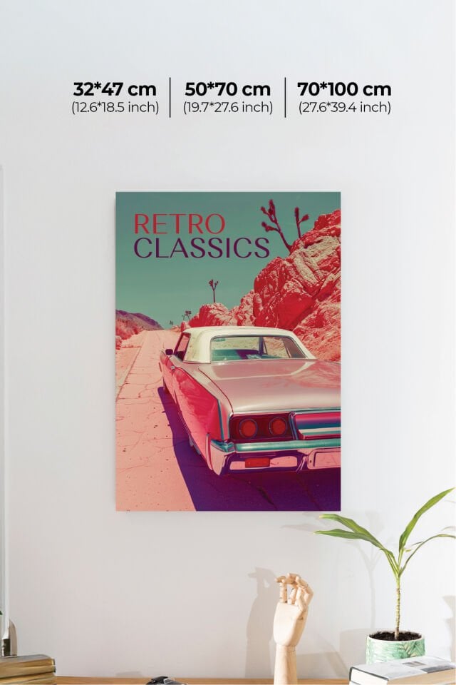 Nostaljik Klasik Otomobil Poster Modelleri - Klasik Seri 3 32x47 cm - Model 1 - 150 gr