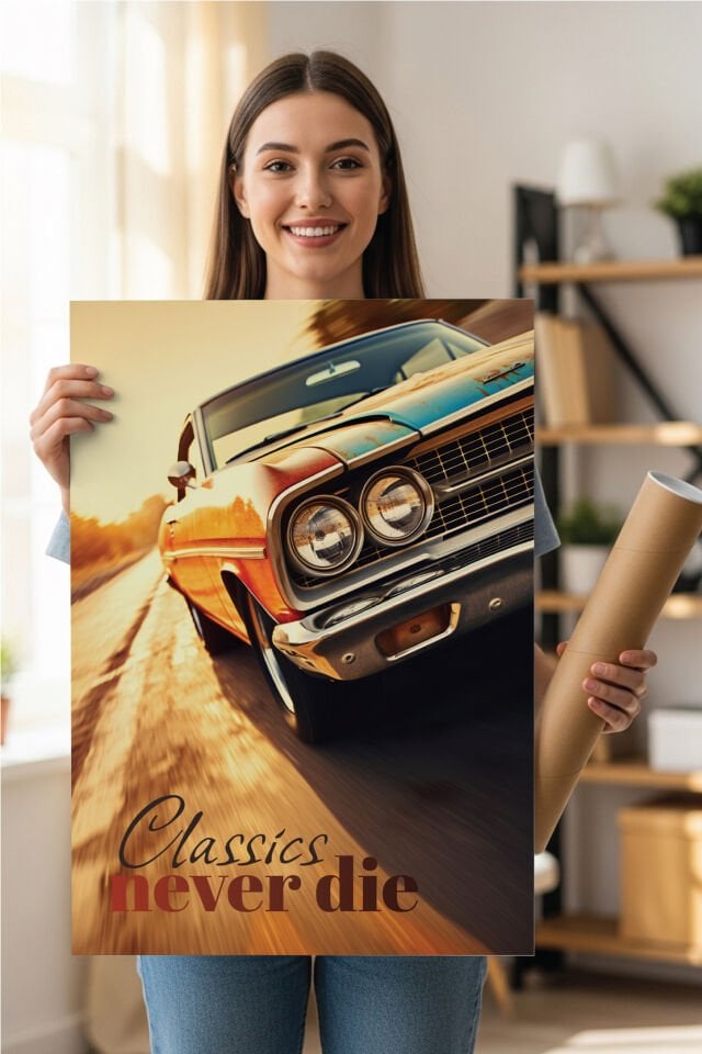 Nostaljik Klasik Otomobil Poster Modelleri - Klasik Seri 3 50x70 cm - Model 3 - 150 gr