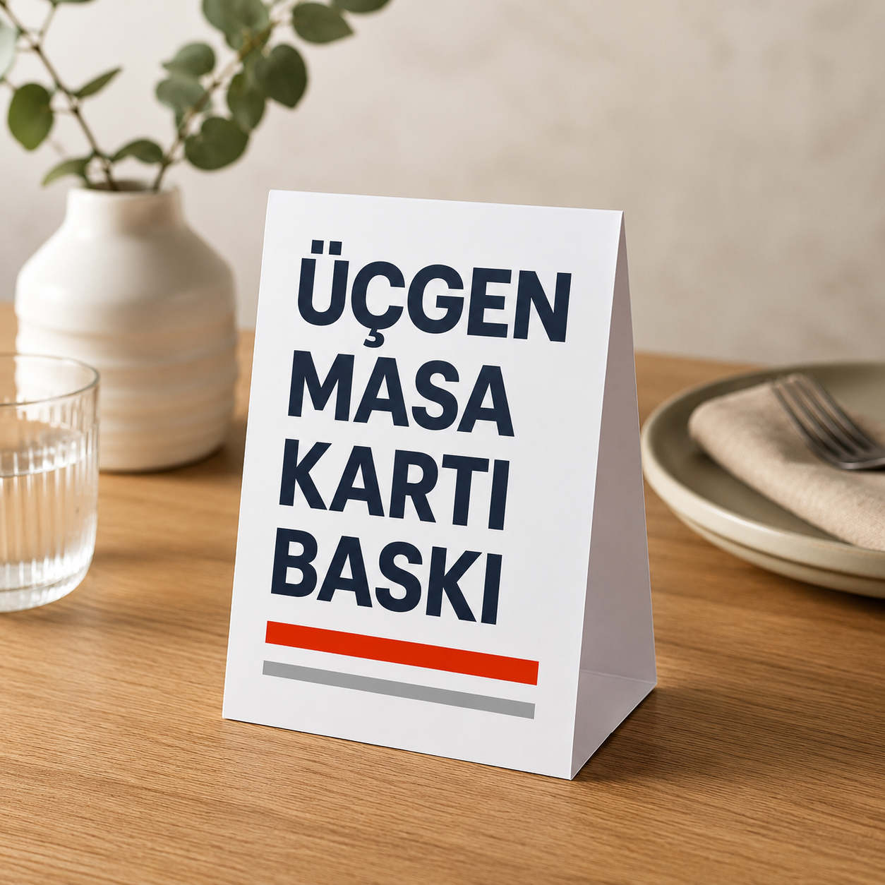 Üçgen Masa Kartları 21x7 cm