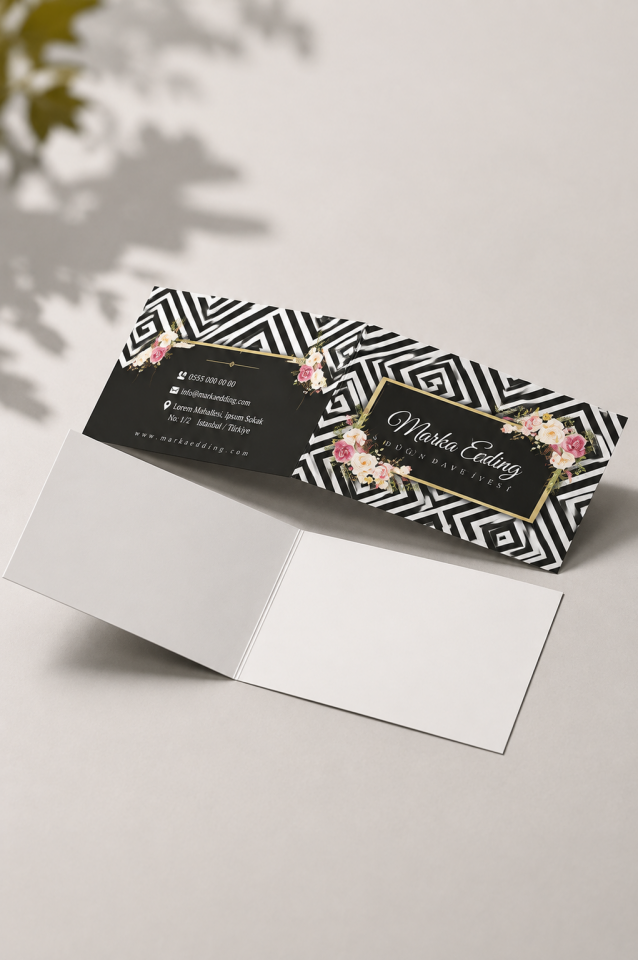 Katlamalı Kartvizit Modelleri | HD Baskı & Premium Kağıt Seçenekleri - Giftcrea 13x18 cm - Kare