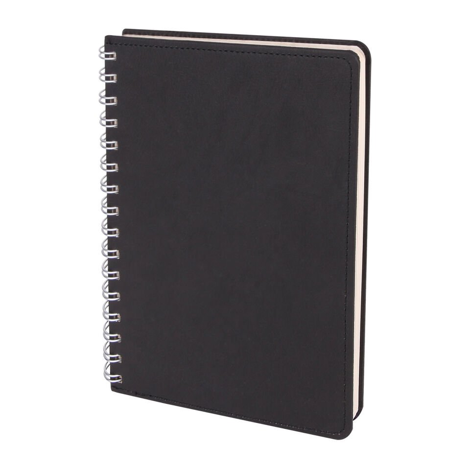 BATIKENT SİYAH SPİRALLİ TARİHSİZ DEFTER (15X21 CM) Siyah