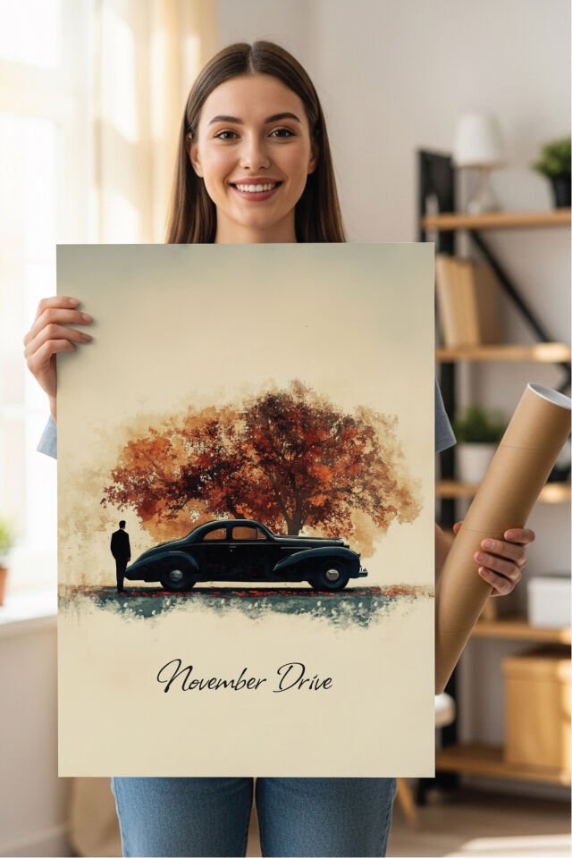 Nostaljik Klasik Otomobil Poster Modelleri - Klasik Seri 3 50x70 cm - Model 4 - 250 gr