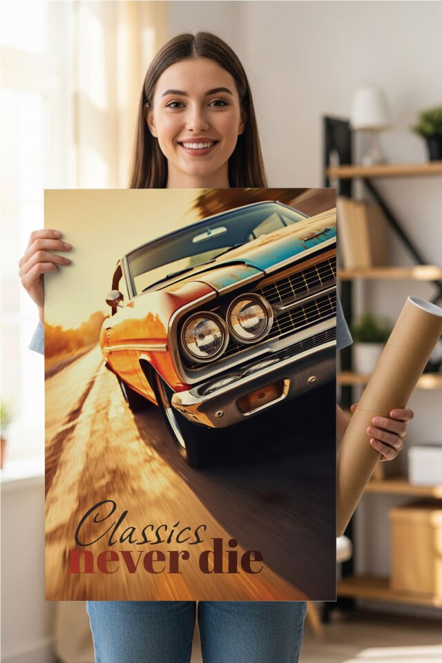 Nostaljik Klasik Otomobil Poster Modelleri - Klasik Seri 3 70x100 cm - Model 3 - 250 gr