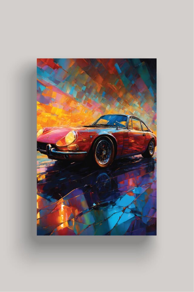 Nostaljik Klasik Otomobil Poster Modelleri - Klasik Seri 4 32x47 cm - Model 4 - 150 gr