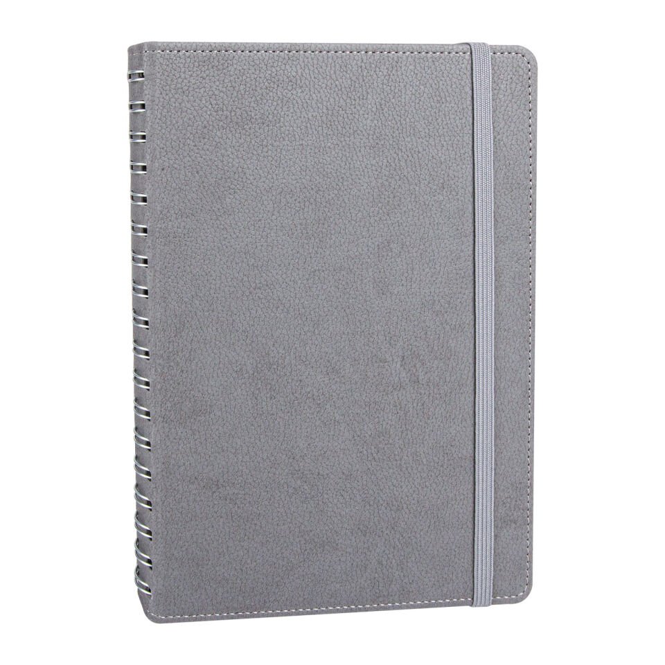 SÖĞÜTÖZÜ SİYAH SPİRALLİ TARİHSİZ DEFTER (17X24 CM) Gri