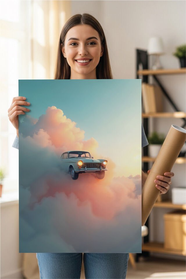 Nostaljik Klasik Otomobil Poster Modelleri - Klasik Seri 4 32x47 cm - Model 1 - 200 gr