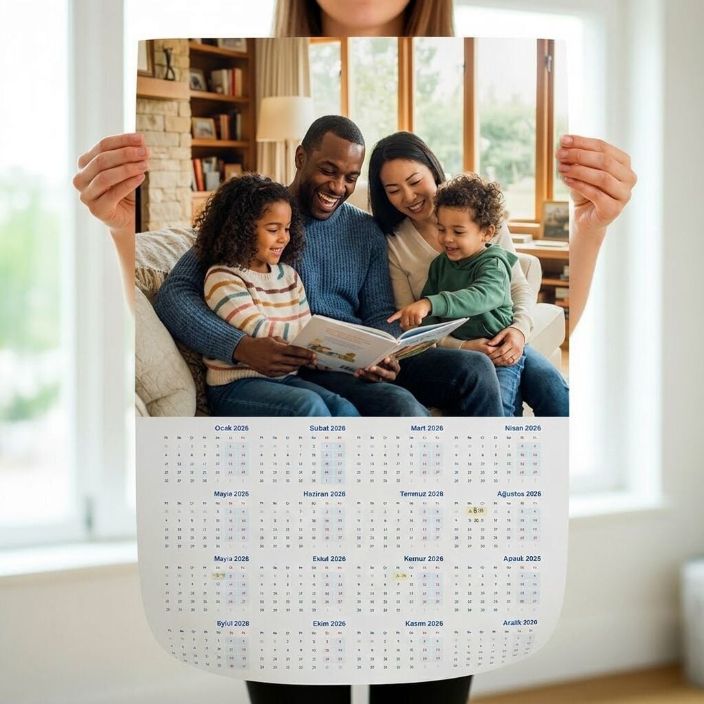 Takvim Poster 50x70 cm | Kişiye Özel Fotoğraflı Duvar Takvimi - Giftcrea