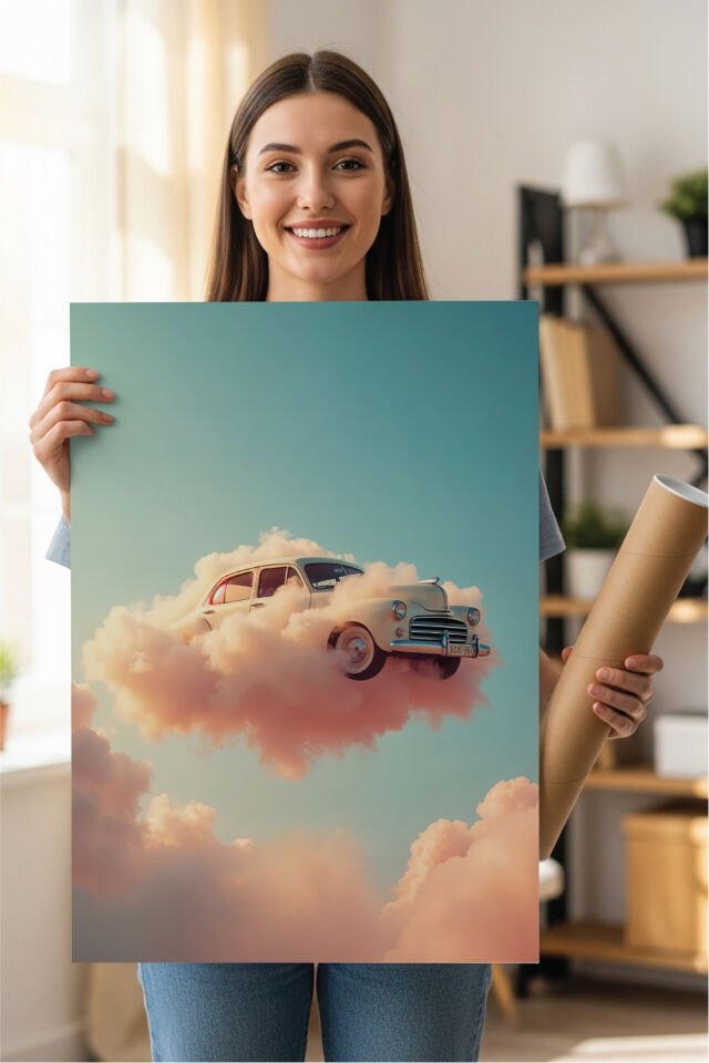 Nostaljik Klasik Otomobil Poster Modelleri - Klasik Seri 4 50x70 cm - Model 2 - 200 gr