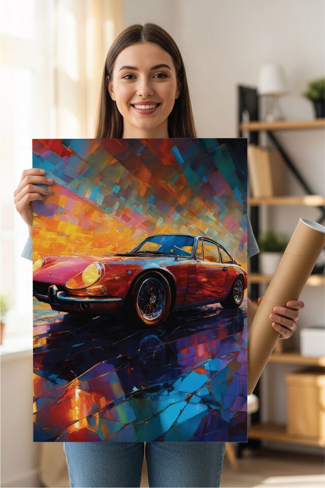 Nostaljik Klasik Otomobil Poster Modelleri - Klasik Seri 4 70x100 cm - Model 4 - 200 gr