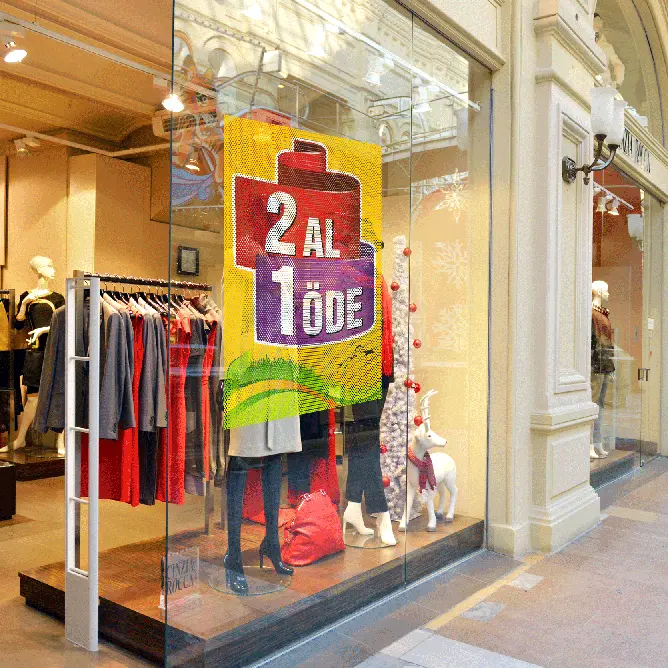One Way Vision Baskı | Tek Yön Görüş Cam Folyo - Giftcrea